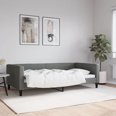 vidaXL Posteľný rám tmavosivý 100x200 cm látka