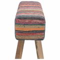 vidaXL lavička 110 x 30 x 45 cm Skutočná koža Viacfarebný
