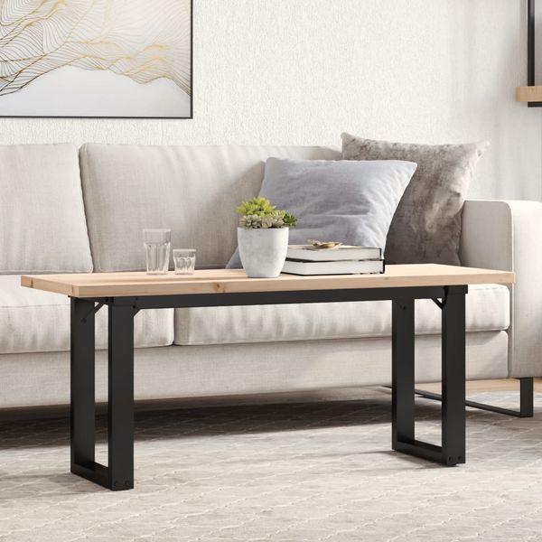 vidaXL Konferenčný stolík v tvare O 110x40x45,5 cm borovica a oceľ