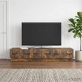 vidaXL TV skrinka Dymový dub 147 x 34,5 x 27 cm Kompozitné drevo