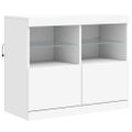 vidaXL Komoda s LED svetlami biela 163x37x67 cm