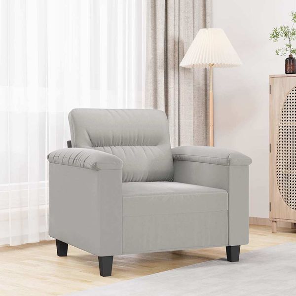 vidaXL Jednomiestna pohovka bledosivá 60 cm mikrovláknová látka