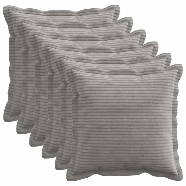 vidaXL Poťah na podložku 6 ks HOUTEN Svetlosivá 40 x 40 cm manšestr