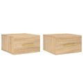 vidaXL Nástenné nočné stolíky 2 ks dub sonoma 35x35x20 cm