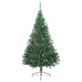vidaXL Umelý predsvietený vianočný stromček Zelená 240 cm PVC