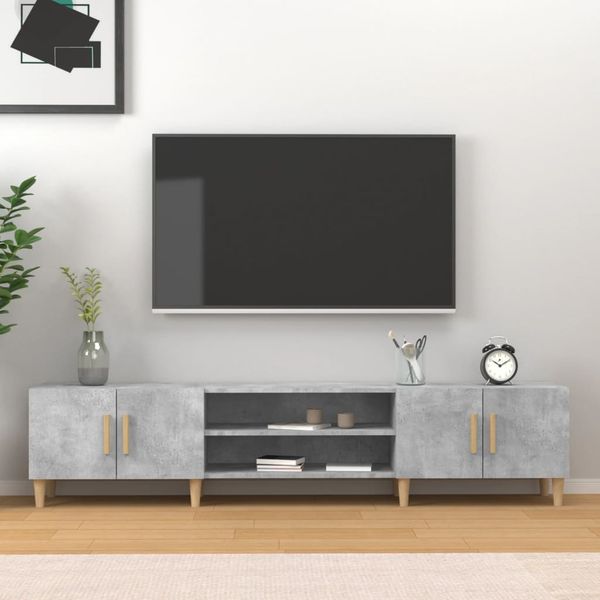 vidaXL TV skrinka betónová sivá 180x31,5x40 cm kompozitné drevo