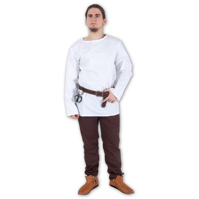 Bavlnená tunika s dlhým rukávom - biela