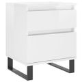 vidaXL Nočné stolíky 2 ks lesklé biele 40x35x50 cm kompozitné drevo
