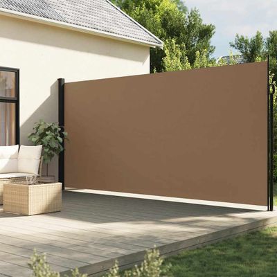 vidaXL Zaťahovacia bočná markíza, sivohnedá 200x600 cm