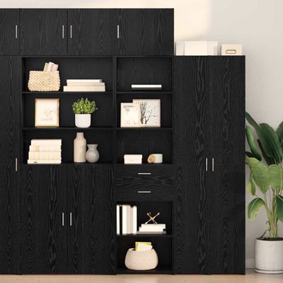 vidaXL Highboard Čierny dub 50 x 42,5 x 225 cm Kompozitné drevo