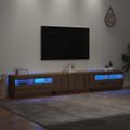 vidaXL TV skrinka s LED svetlami, dubový drevený remeselník, 260x35x40 cm, imitácia dreva