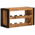 vidaXL Regál na víno Hnedá 80 x 45 x 33 cm Masívne hrubé mango drevo