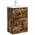 vidaXL Skriňa pod umývadlo do kúpeľne Dymový dub 56 x 37,5 x 81 cm