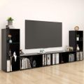 vidaXL TV skrinky 4 ks čierne 107x35x37 cm drevotrieska
