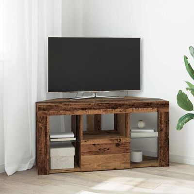 vidaXL Rohový LED TV kabinet 100 x 40 x 50 cm Staré drevo