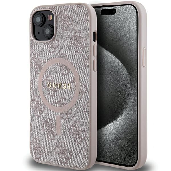 Puzdro Guess pre iPhone 15 Plus 6,7" GUHMP15MG4GFRP ružové HC MAGSAFE PU 4G RING CLASSIC LOGO