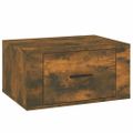 vidaXL Nástenný nočný stolík dymový dub 50x36x25 cm