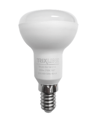 LED žiarovka Trixline 5W 450lm E14 R50 teplá biela