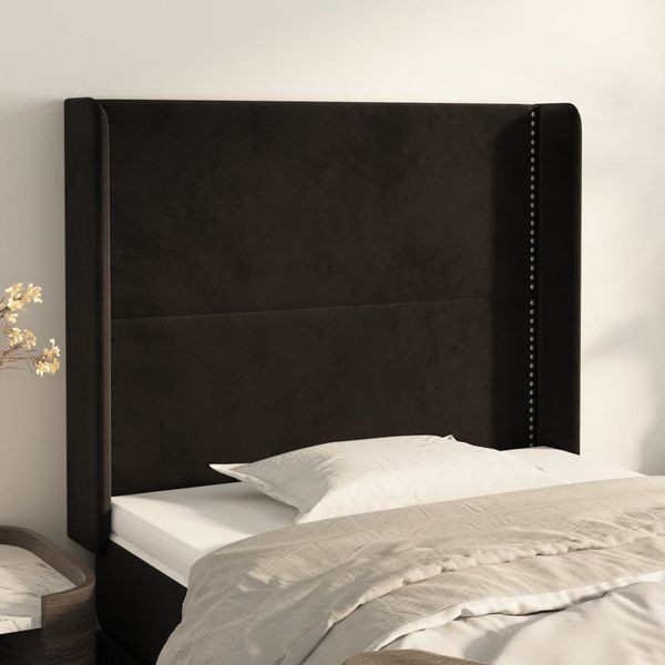 vidaXL Čelo postele so záhybmi čierne 83x16x118/128 cm zamat