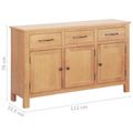 vidaXL Servírovacia skriňa Hnedá 112 x 33.5 x 70 cm Pevné dubové drevo
