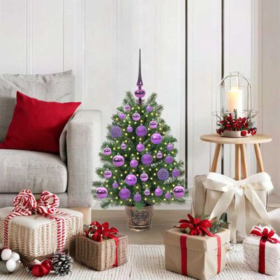 vidaXL Umelý vianočný stromček s 150 LED-i Zelená 75 cm PE a PVC