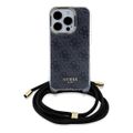 Puzdro Guess pre iPhone 15 Pro 6,1" GUHCP15LHC4SEK čierna HC CROSSBODY CORD 4G PRINT