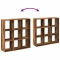 vidaXL Rozdeľovacia knižnica staré drevo 102x29x103,5 cm kompoz.drevo