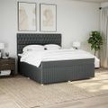 vidaXL Boxspring posteľ s matracom tmavosivá 180x200 cm látka