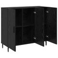 vidaXL Servírovacia skriňa Čierny dub 90 x 34 x 80 cm Kompozitné drevo