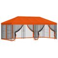 vidaXL Altánok so stenami 6 x 3 m Oranžová Polyester a oceľ 190 gsm