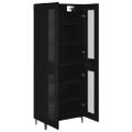 vidaXL Highboard Čierny dub 69,5 x 34 x 180 cm Kompozitné drevo