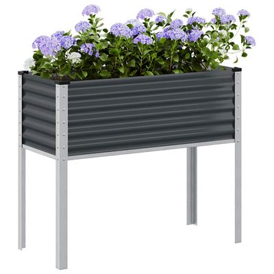 vidaXL Záhradný kvetináč antracitový 100x45x90 cm oceľový