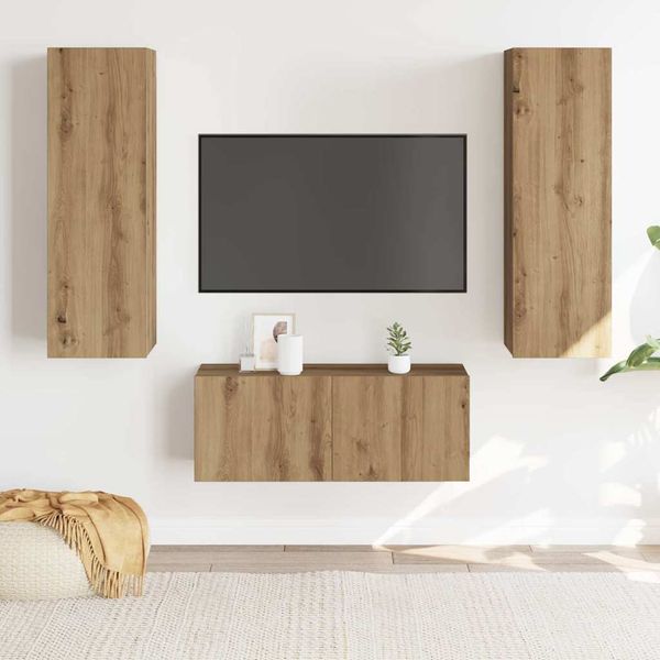 VidaXL 3-dielna súprava nástennej TV skrinky Artisan Dub Artisan