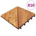 vidaXL Dlažba na terasu 10 ks Hnedá 30 x 30 cm Akáciové tvrdé drevo