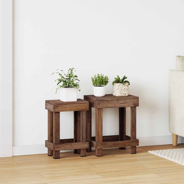 vidaXL Stojan na rastliny 2 pcs Hnedá 70 x 11 x 27 cm Mahagónové drevo
