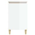 vidaXL Nočné stolíky 2ks vysoký lesk biele 40x35x70cm spracované drevo
