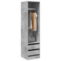 vidaXL Šatník so zásuvkami, betónovo sivý 50x50x200cm kompozitné drevo