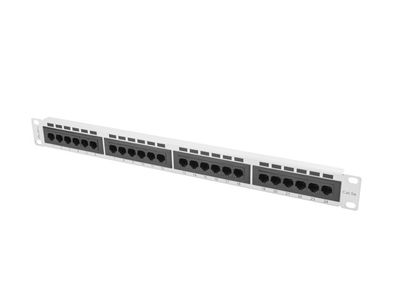 Patch panel 24 portov 1U 19'' CAT.5E utp šedý lanberg