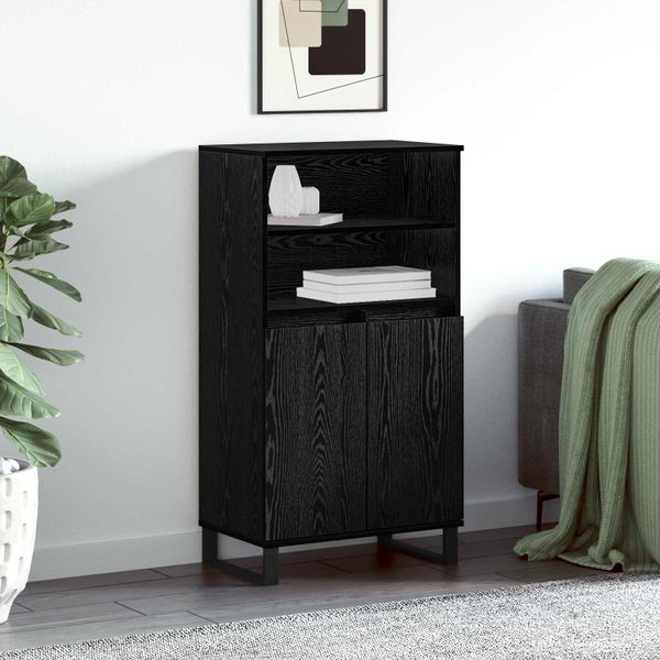 vidaXL Highboard Čierna 60 x 36 x 110 cm Kompozitné drevo
