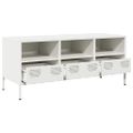 vidaXL TV skrinka biela 101,5x39x43,5 cm oceľ valcovaná za studena