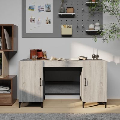 vidaXL Stôl sivý dub sonoma 140x50x75 cm spracované drevo