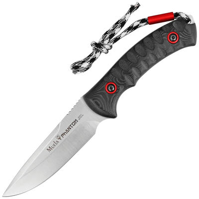 Muela PHANTOM-12W univerzálny nôž 12 cm, čierno-červená, Micarrta, paracord, kožené puzdro