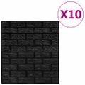 vidaXL 3D tapeta tehly samolepiaca 10 ks čierna