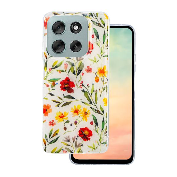 Puzdro Glow Glam pre Motorola Moto G56 biela