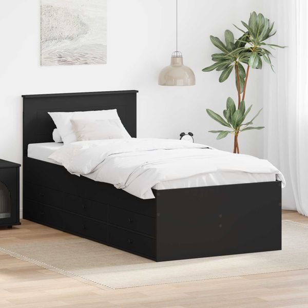 vidaXL Ležadlo so zásuvkou Čierna 90 x 200 cm Kompozitné drevo