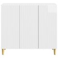 vidaXL Servírovacia skriňa Biela s vysokým leskom 89 x 34,5 x 80 cm
