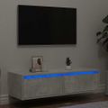 vidaXL TV skrinka s LED svetlami betónovo sivá 100X35,5x25 cm