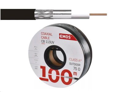 Koaxiálny kábel Emos CB113UV / 100m / 7 mm vonkajší