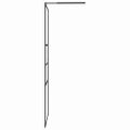 vidaXL Stena walk-in sprchy Čierna 80 x 195 x 0,5 cm Sklo a hliník