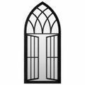 vidaXL Záhradné zrkadlo čierne 100x45 cm exteriérové železo